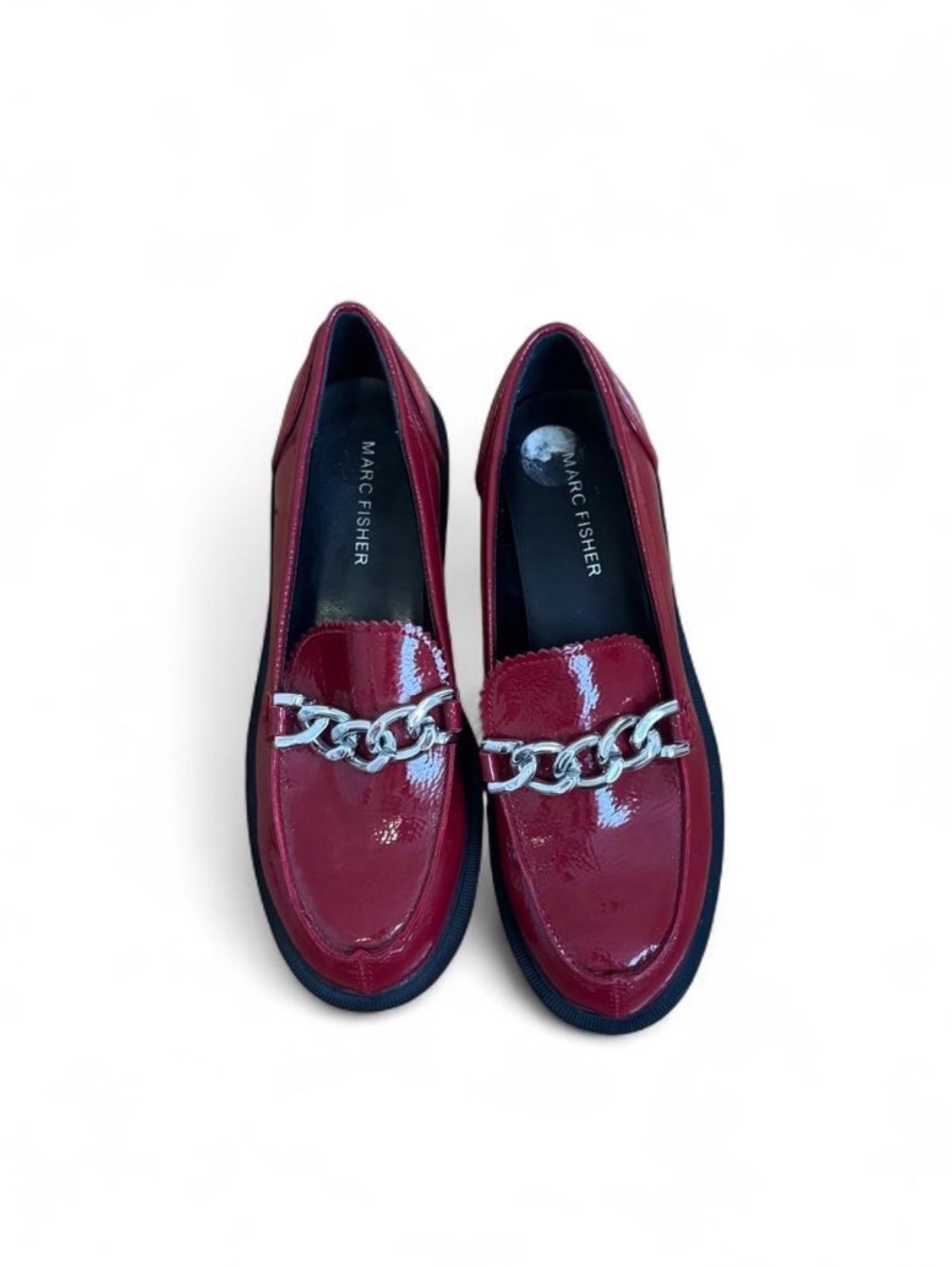 Marc Fisher Red Patent Chain Loafers